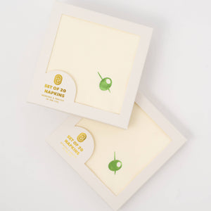 Olive Cocktail Napkins - Set of 20